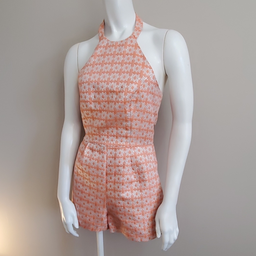 ASOS Peach and White Halter Jumpsuit